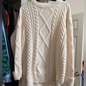 Women's Cream Cable Knit Sweater